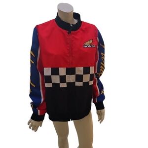 Forever 21 Honda Racing Red and Black Bomber Jacket